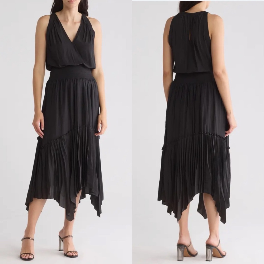 🖤SOLD🖤 Ramy Brook Ray Smocked Waist Maxi Dress BLACK, Size Small NWT